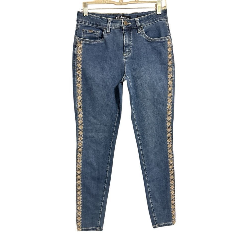 French Dressing jeans with Embroidered side legs size 4